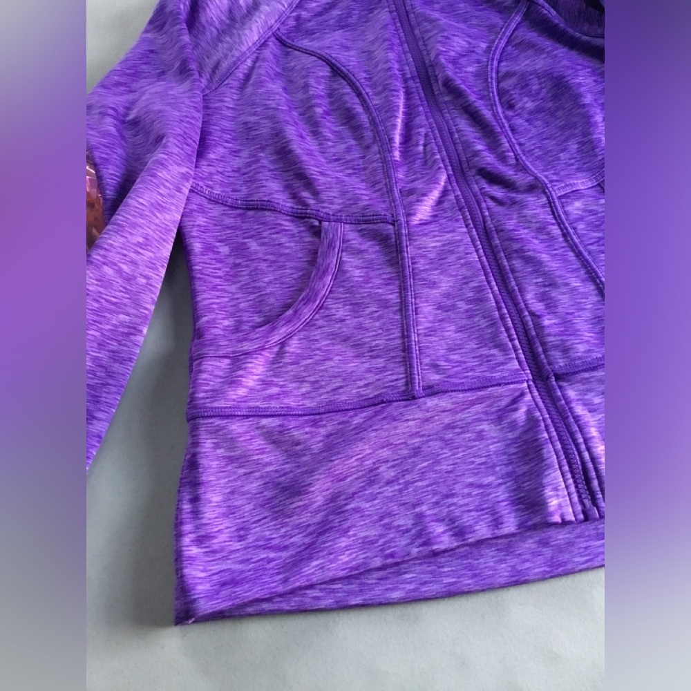 ATHLETA WOMEN’S STRENGTH HOODIE 2 FULL ZIP PURPLE AMETHYST SPACE DYE SIZE XL - Picture 8 of 15
